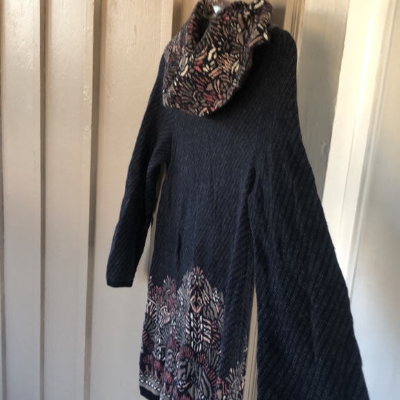 Anthropologie Moth Imperial Garden Cowl Neck Sweater Dress Tunic Womens Size S - Picture 8 of 14